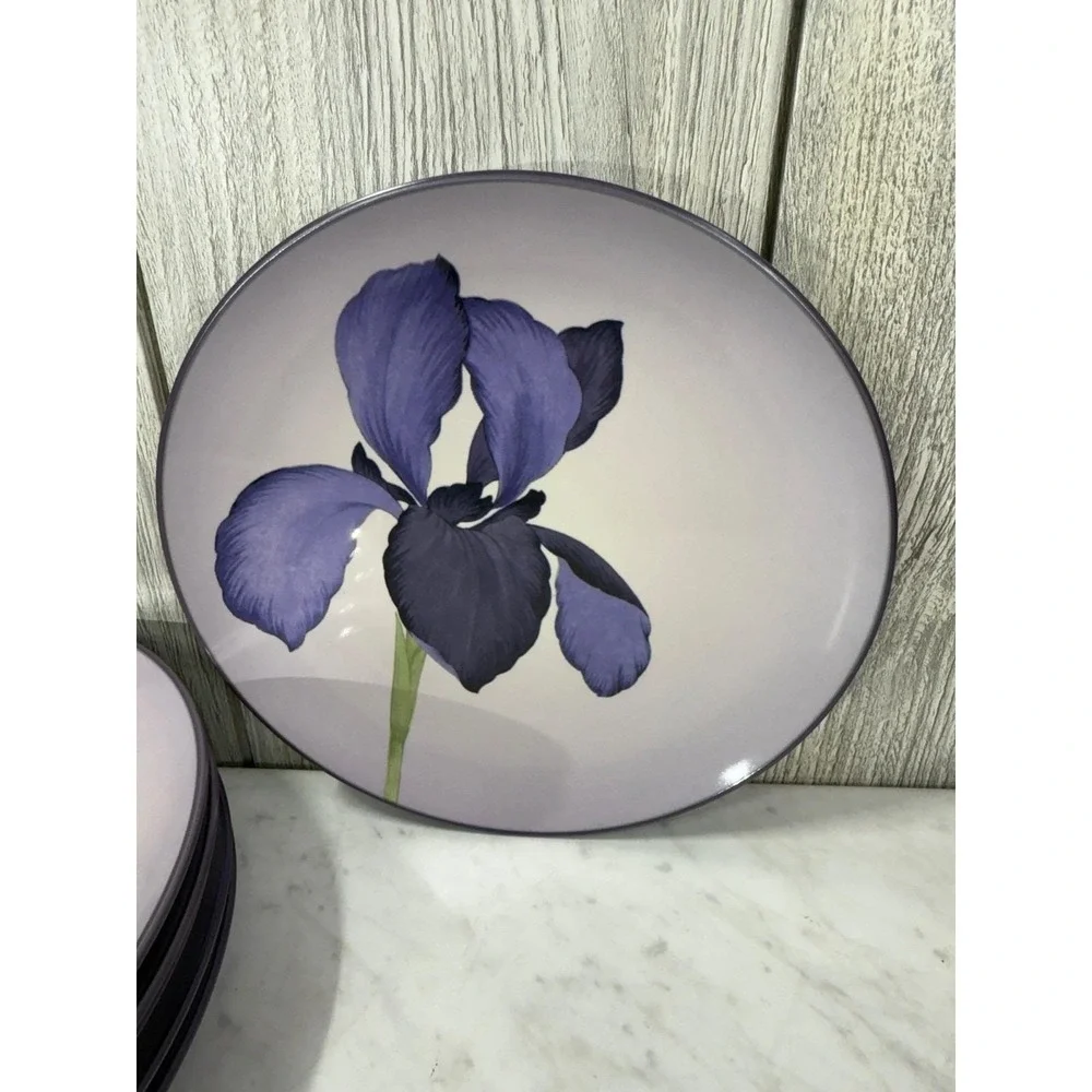 Noritake Colorwave Purple Iris Accent Salad Plates Set of 6 Stoneware 8486